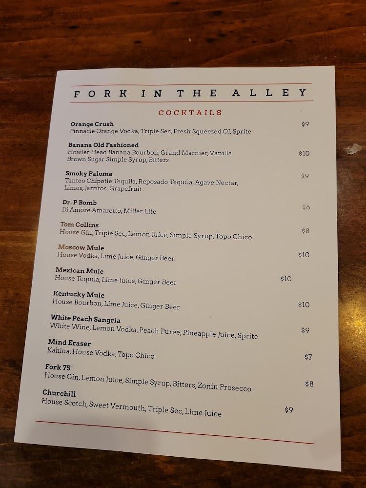 Fork in the Alley Menu image 4