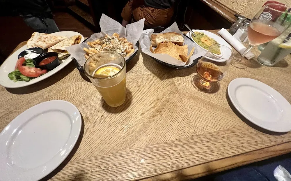 Quesadilla Parm Fries Chips and Tuscan Bread Spinach Arti Dip